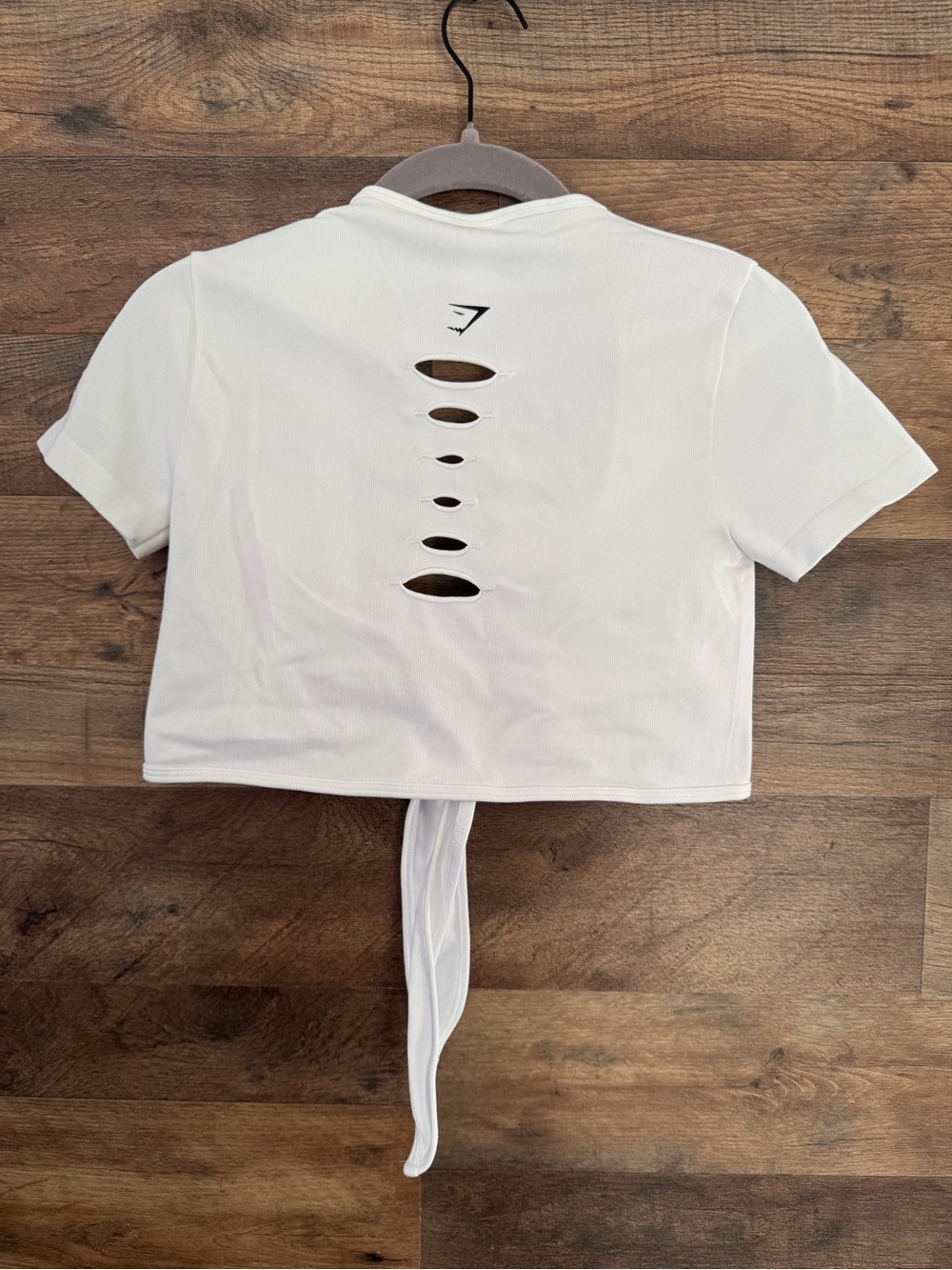 NWT Gymshark White Gains Seamless Fitted Crop Top - Picture 6 of 7